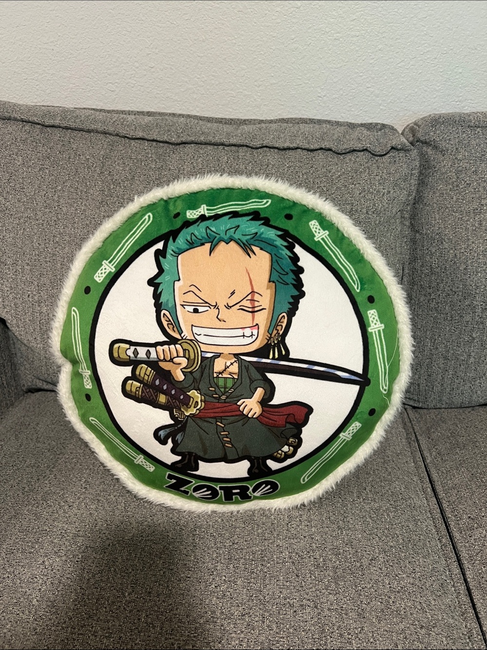 Zoro Anime Round Wall Accent - Green